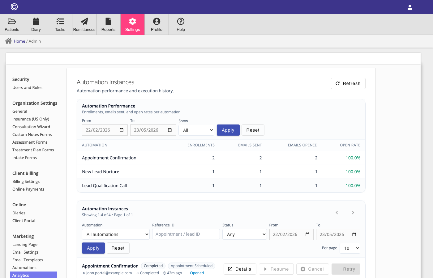 Automation instances