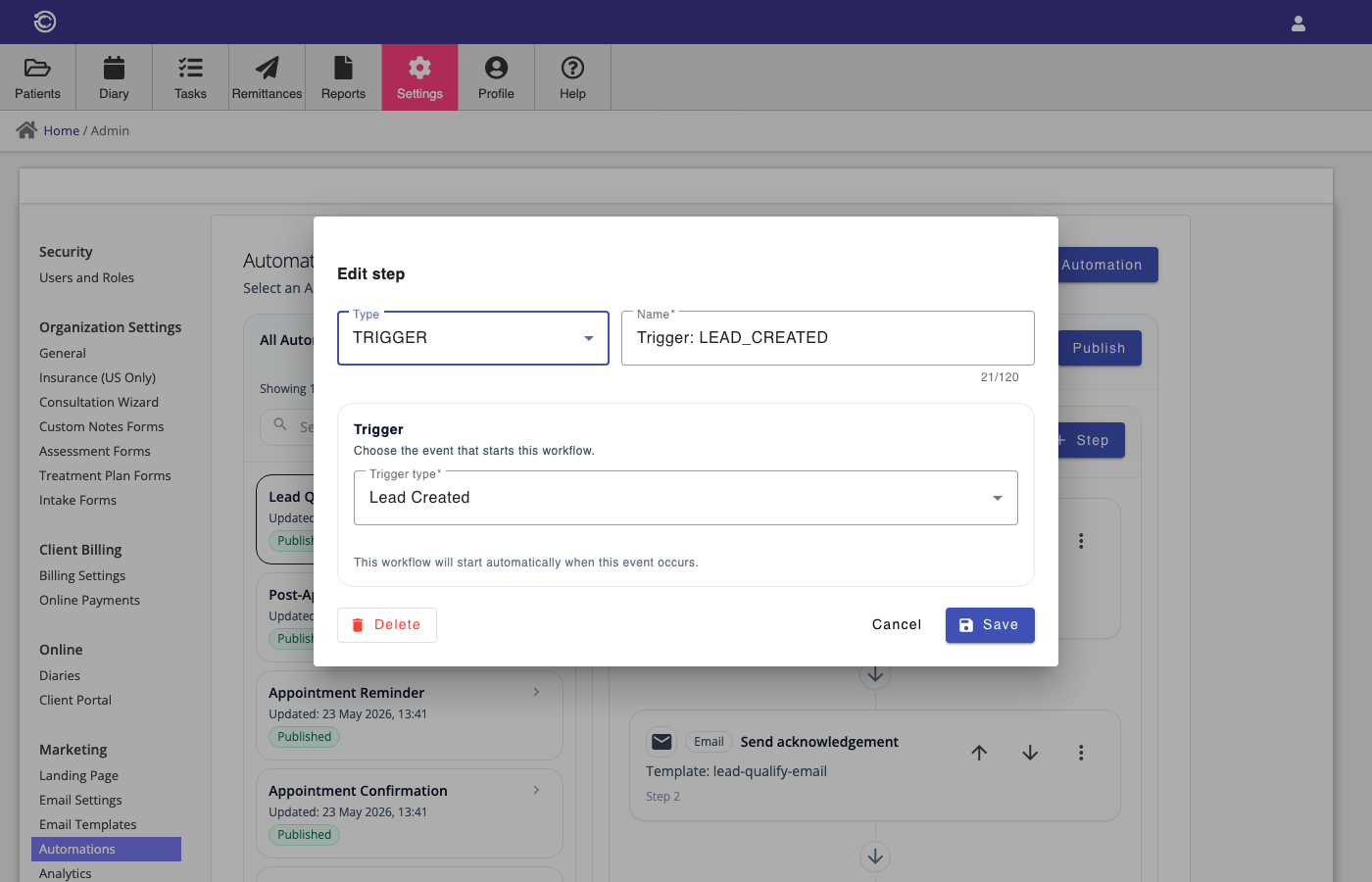 Step editor dialog